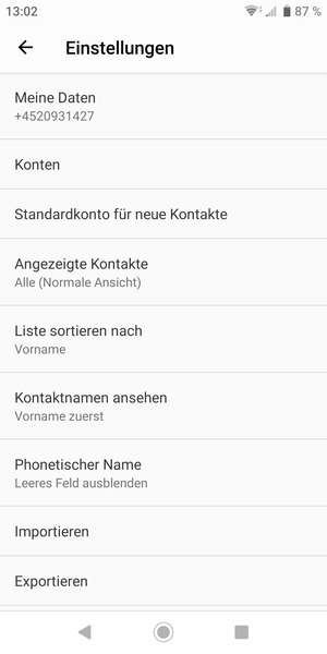Scrollen Sie und wählen Sie Importieren