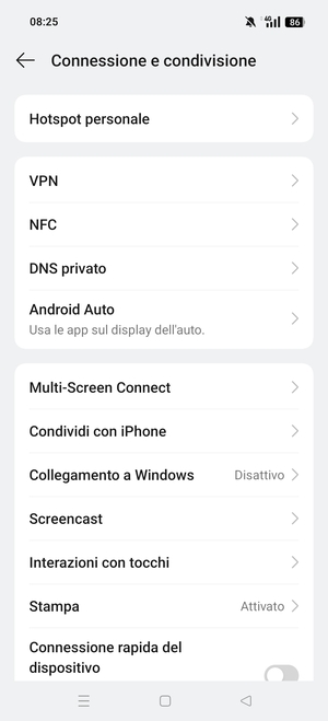 Seleziona Hotspot personale