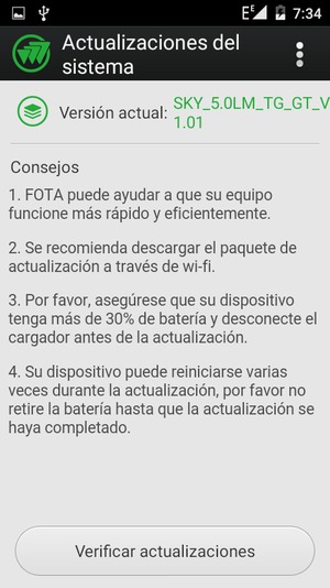 Seleccione Verificar actualizaciones