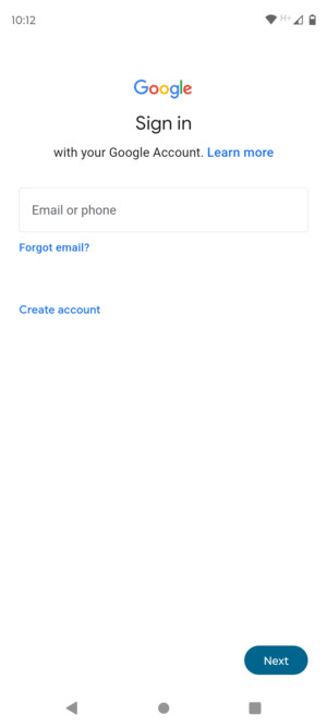 Enter your Gmail address and select Next