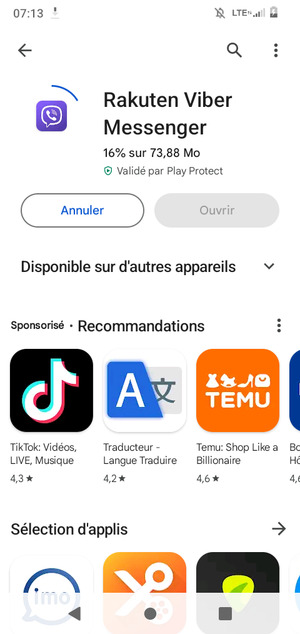Veuillez attendre la fin de la procédure d'installation