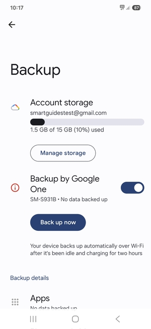 Select Account storage