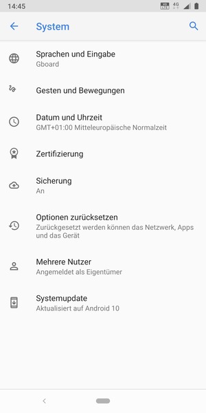 Wählen Sie Systemupdate