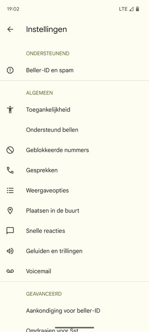 Selecteer Voicemail