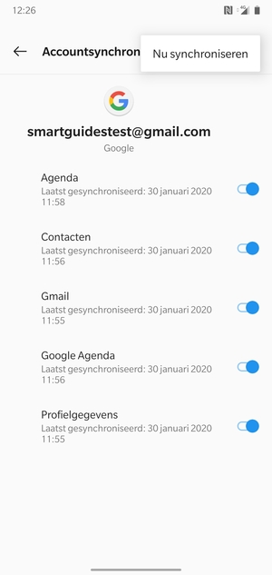 Selecteer Nu synchroniseren