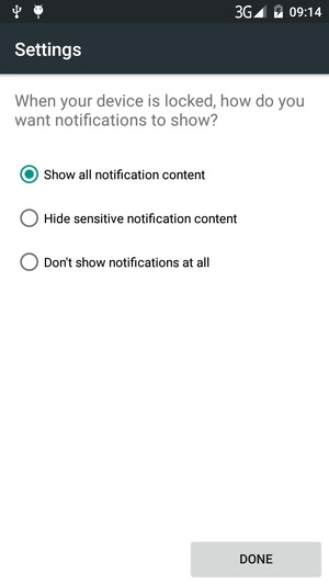 Select your preferred option and select DONE