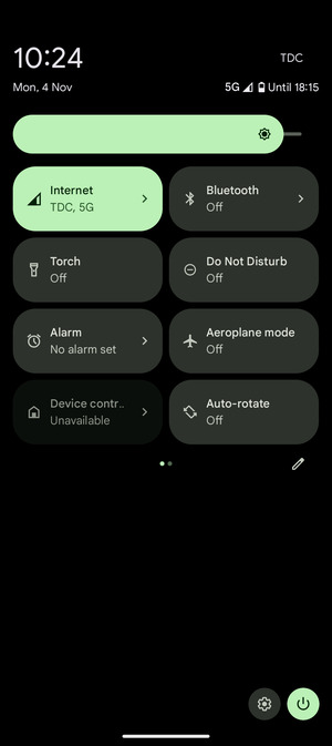 Adjust brightness to the required level
