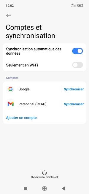 Sélectionnez Google