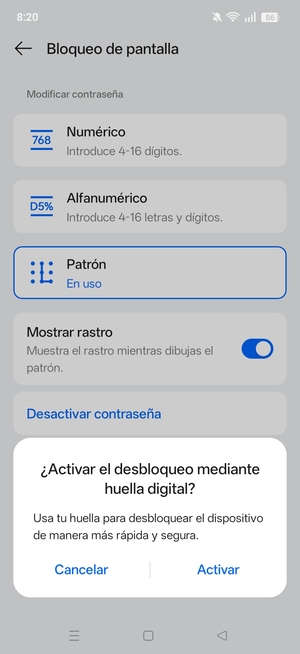 Seleccione la opción deseada
