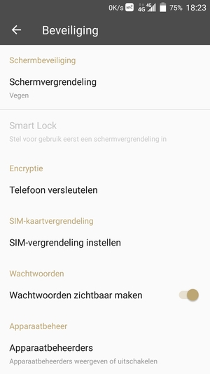 Selecteer SIM-vergrendeling instellen