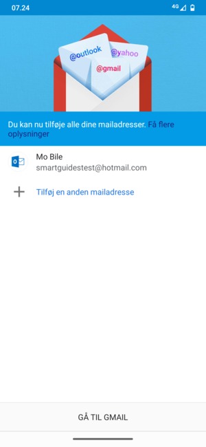 Vælg GÅ TIL GMAIL