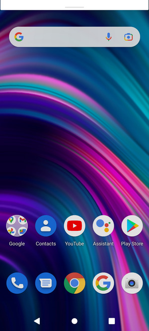 Slide down the top menu