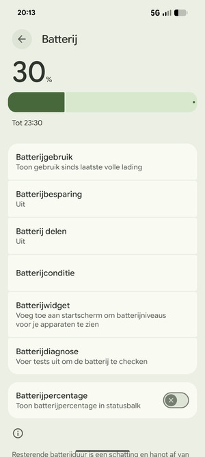 Selecteer Batterijbesparing