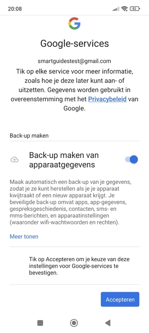 Selecteer Accepteren