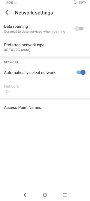 Select Preferred network type