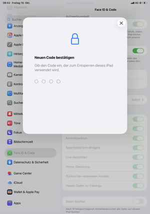 Ihren Neuen Code bestätigen