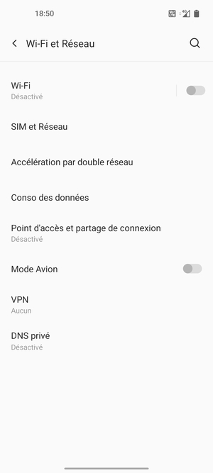 Sélectionnez Point d'accès et partage de connexion