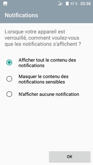 Sélectionnez votre option préférée et sélectionnez OK