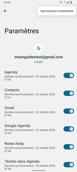 Sélectionnez Synchroniser maintenant