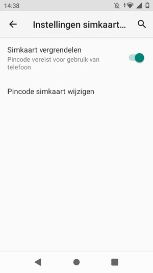 Selecteer Pincode simkaart wijzigen