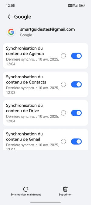 Sélectionnez Synchroniser
maintenant