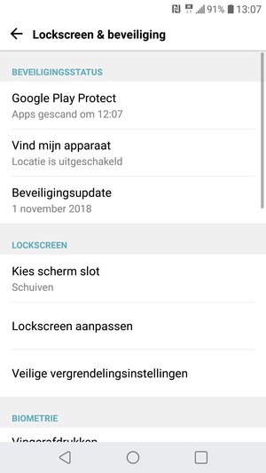 Selecteer Kies scherm slot