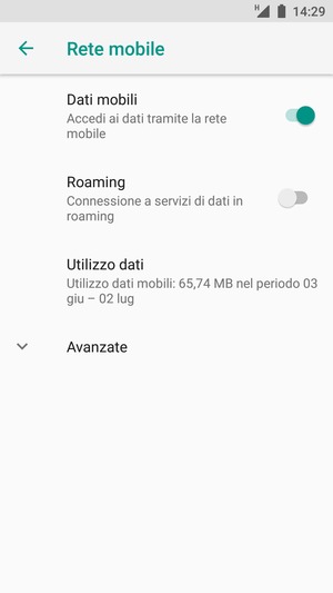 Per modificare la rete, in presenza di problemi, seleziona Avanzate