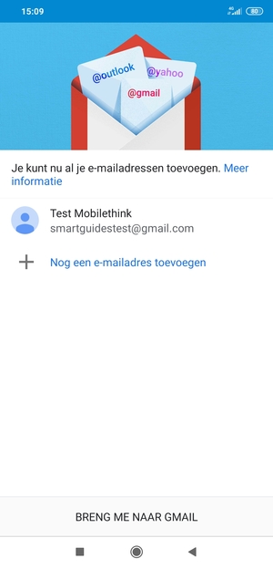 Selecteer BRENG ME NAAR GMAIL