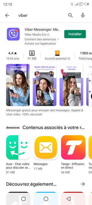 Sélectionnez l'appli