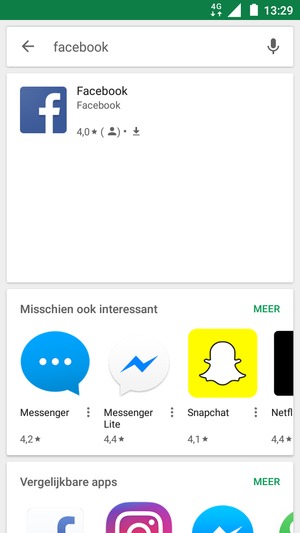 Selecteer de app