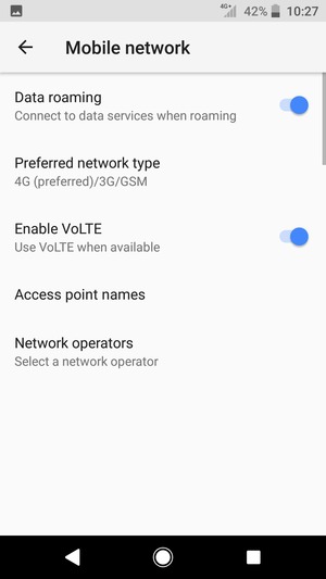 Turn Data roaming on or off