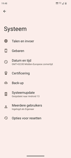 Selecteer Systeemupdate