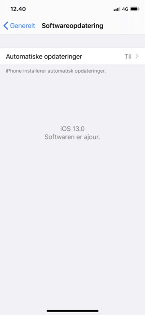 Hvis din iPhone er opdateret, vil du se følgende skærmbillede