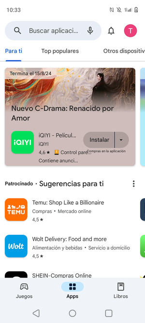 Seleccione la barra de Búsqueda