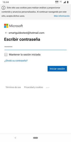 Introduzca su contraseña y seleccione Iniciar sesión