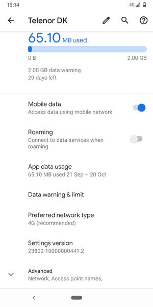 Select Preferred network type
