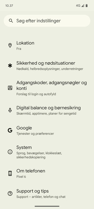 Scroll til og vælg System