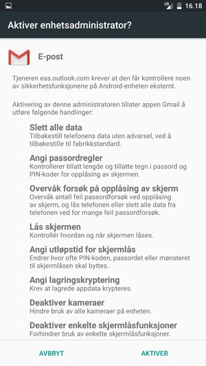Velg AKTIVER