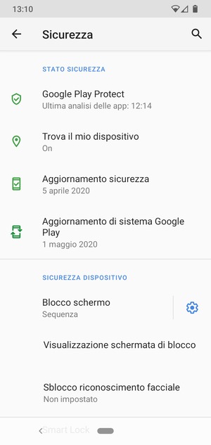 Il tuo telefono è ora protetto dal blocco schermo