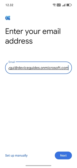 Enter your Email address and  select Set up manually