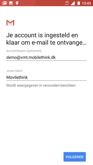 Geef uw account een naam en voer uw naam in. Selecteer VOLGENDE