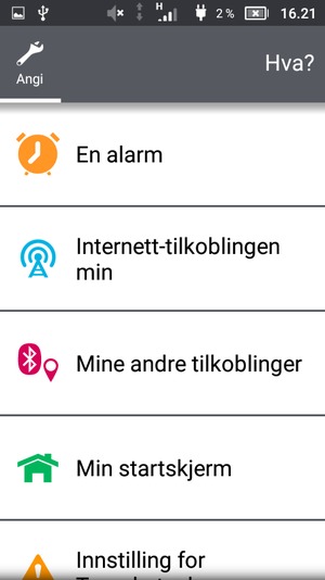 Velg Internett-tilkoblingen min