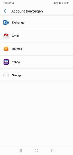 Selecteer Hotmail