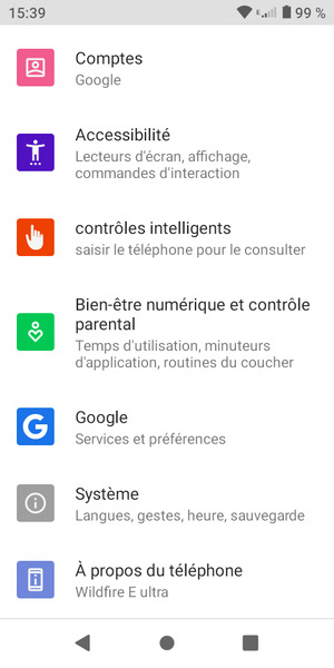 Faites défiler et sélectionnez Système