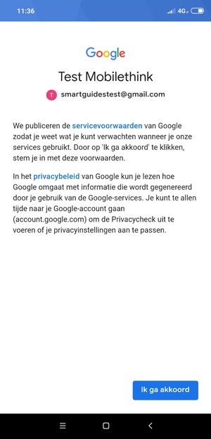 Selecteer Ik ga akkoord
