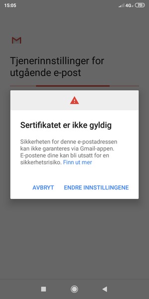 Velg ENDRE INNSTILLINGENE