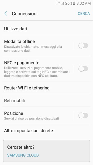 Scorri e seleziona Reti mobili