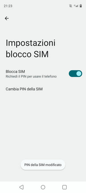 Il tuo PIN della SIM è stato modificato