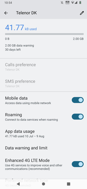 Turn Roaming on or off