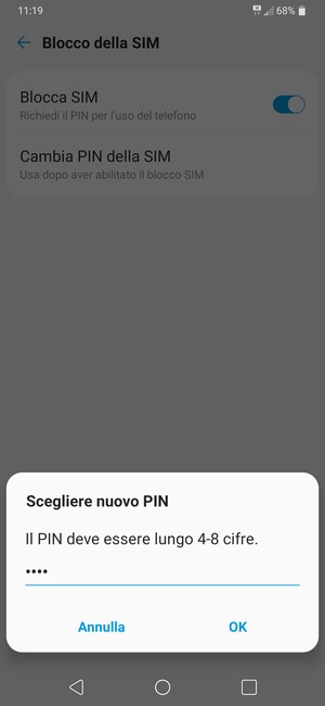 Inserisci Nuovo PIN e seleziona OK